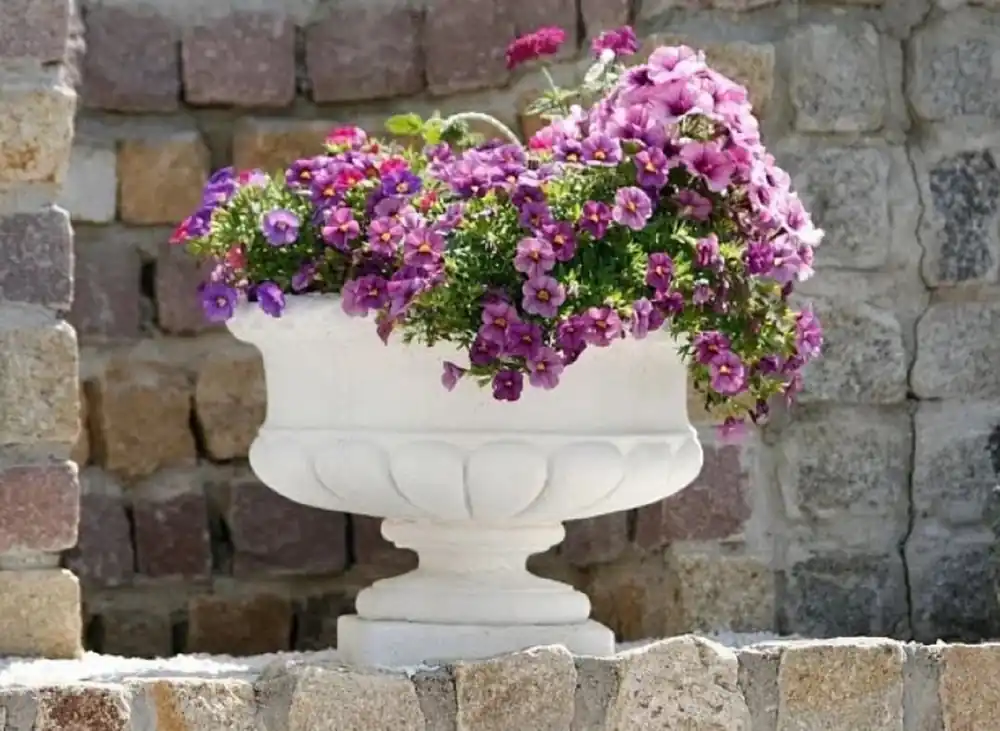 Casa Padrino pot de fleurs baroque de luxe blanc Ø 40 x H. 31 cm - Fabriqué en Italie Abverkauf