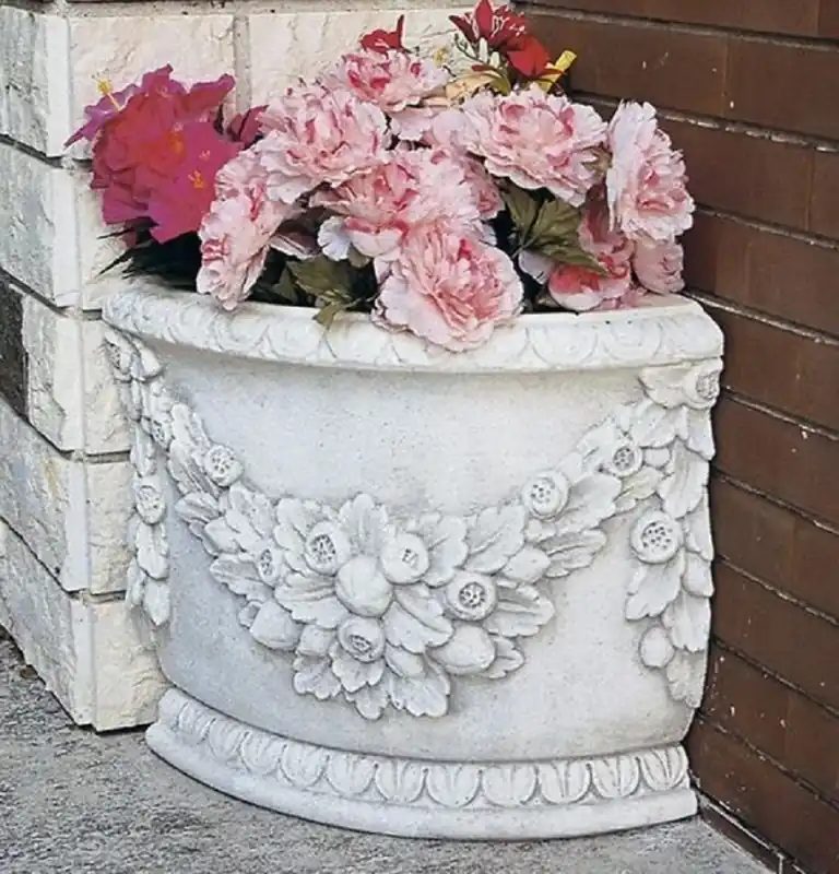 Neu Im Sortiment Casa Padrino pot de fleurs d'angle baroque de luxe H. 45 cm - Fabriqué en Italie