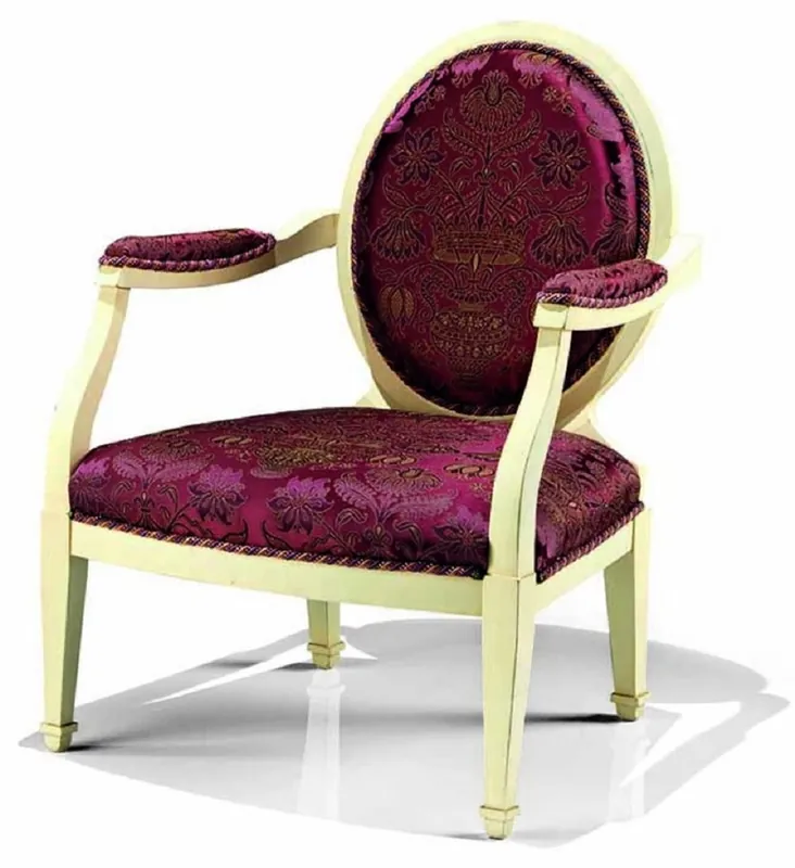 Casa Padrino fauteuil baroque de luxe violet / ivoire - Fabriqué en Italie Mega-Angebot