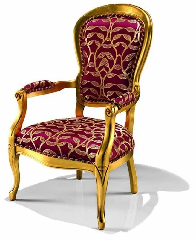 Casa Padrino fauteuil baroque de luxe violet / or - Fabriqué en Italie Geprüft