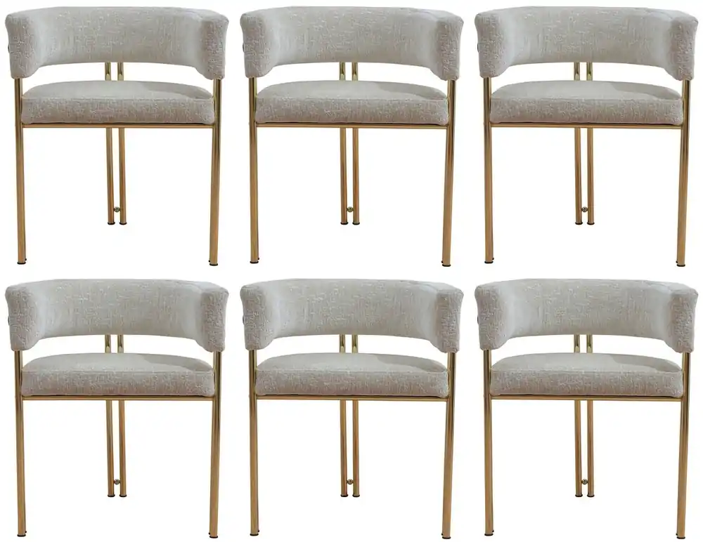 Sofort Bestellen Casa Padrino ensemble de 6 chaises de salle à manger de luxe avec accoudoirs gris / or H. 74 cm