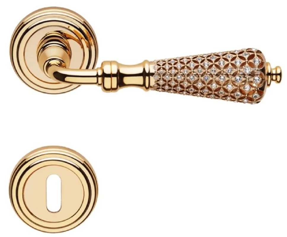Casa Padrino ensemble de poignées de porte baroque avec verre cristal Swarovski 14,5 cm - Fabriqué en Italie Highlight