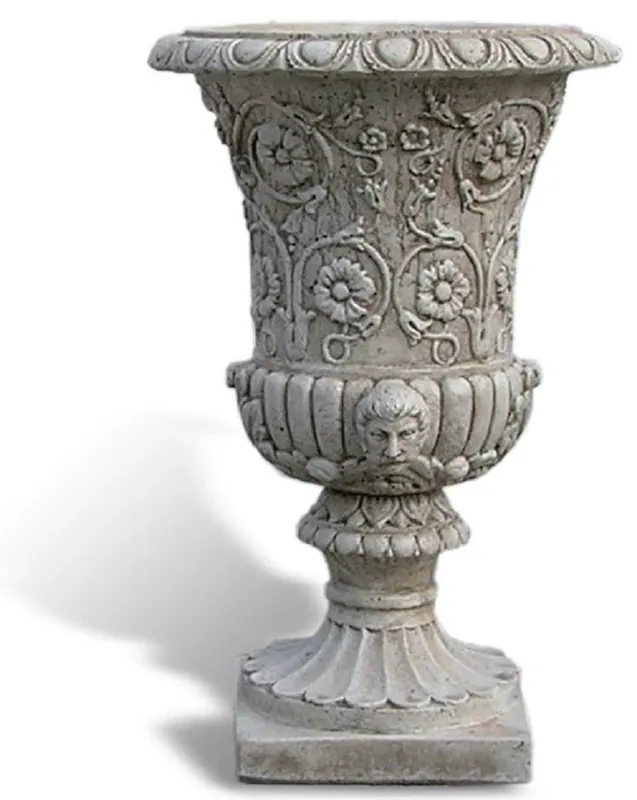 Must-Have Casa Padrino pot de fleurs baroque de luxe gris antique Ø 40 x H. 60 cm - Fabriqué en Italie