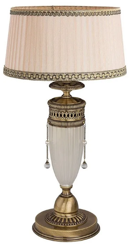 Casa Padrino lampe de table baroque de luxe laiton avec patine / blanc / beige H. 54 cm Neu Im Sortiment