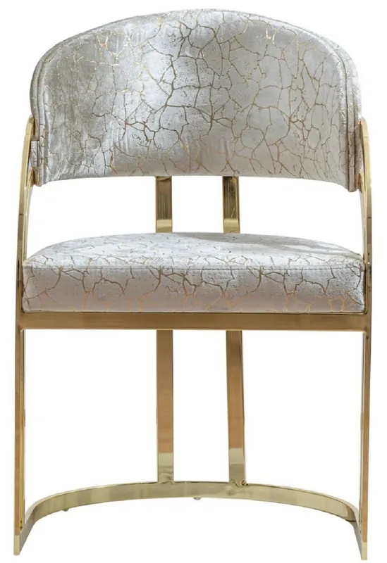 Casa Padrino chaise de salle à manger de luxe avec accoudoirs argent / or H. 88 cm Sonderaktion