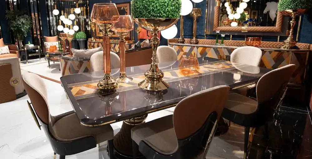 Casa Padrino ensemble de salle à manger Art Déco de luxe - Table à manger et 8 chaises Mega-Angebot