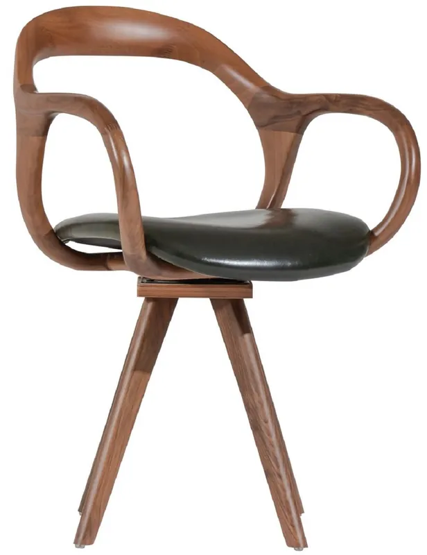 Casa Padrino chaise pivotante de luxe avec accoudoirs marron / vert foncé H. 83 cm Bestseller