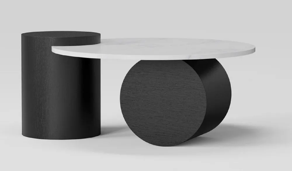Casa Padrino table basse de luxe avec plateau en céramique noir / blanc 106 cm Must-Have