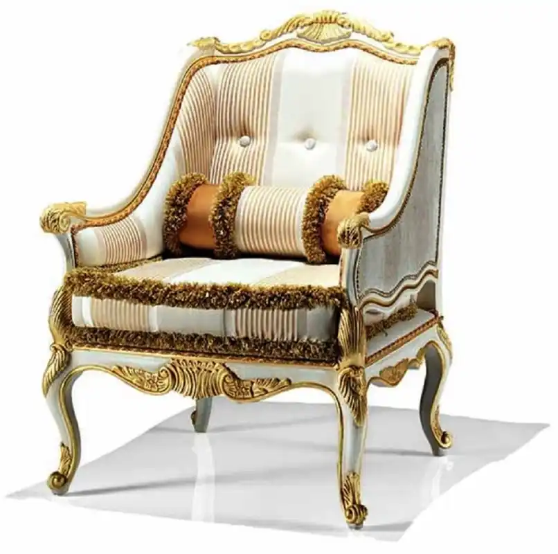 Casa Padrino fauteuil baroque de luxe ivoire / or - Fabriqué en Italie Begrenztes Angebot