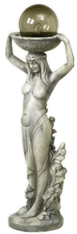 Expressversand Casa Padrino lampe de jardin Art Nouveau sculpture femme gris H. 133 cm