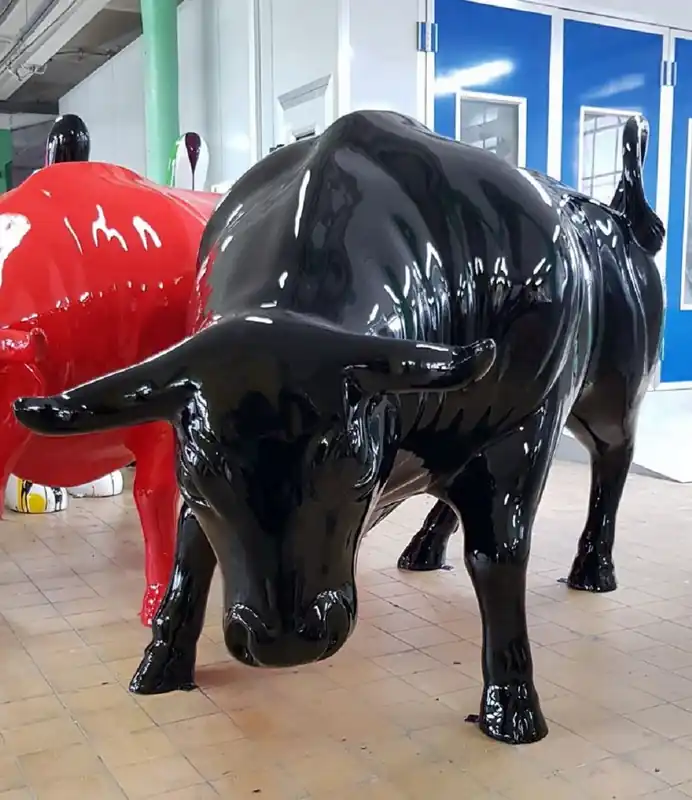 Garantierte Lieferung Casa Padrino sculpture décorative XXL taureau noir 235 x H. 140 cm