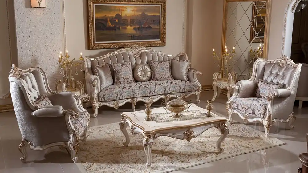 Casa Padrino ensemble de meubles de salon baroque de luxe marron / blanc / or Jetzt Kaufen