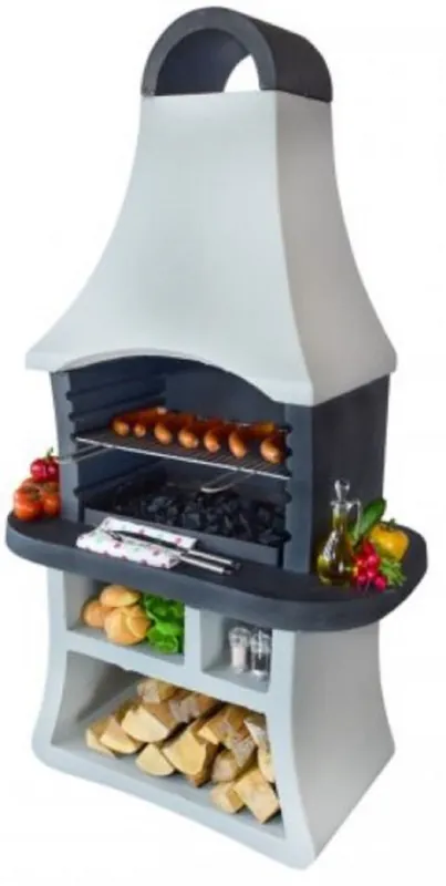Neu Im Sortiment Casa Padrino grill de jardin de luxe blanc / gris 98 x 58 x H. 177 cm