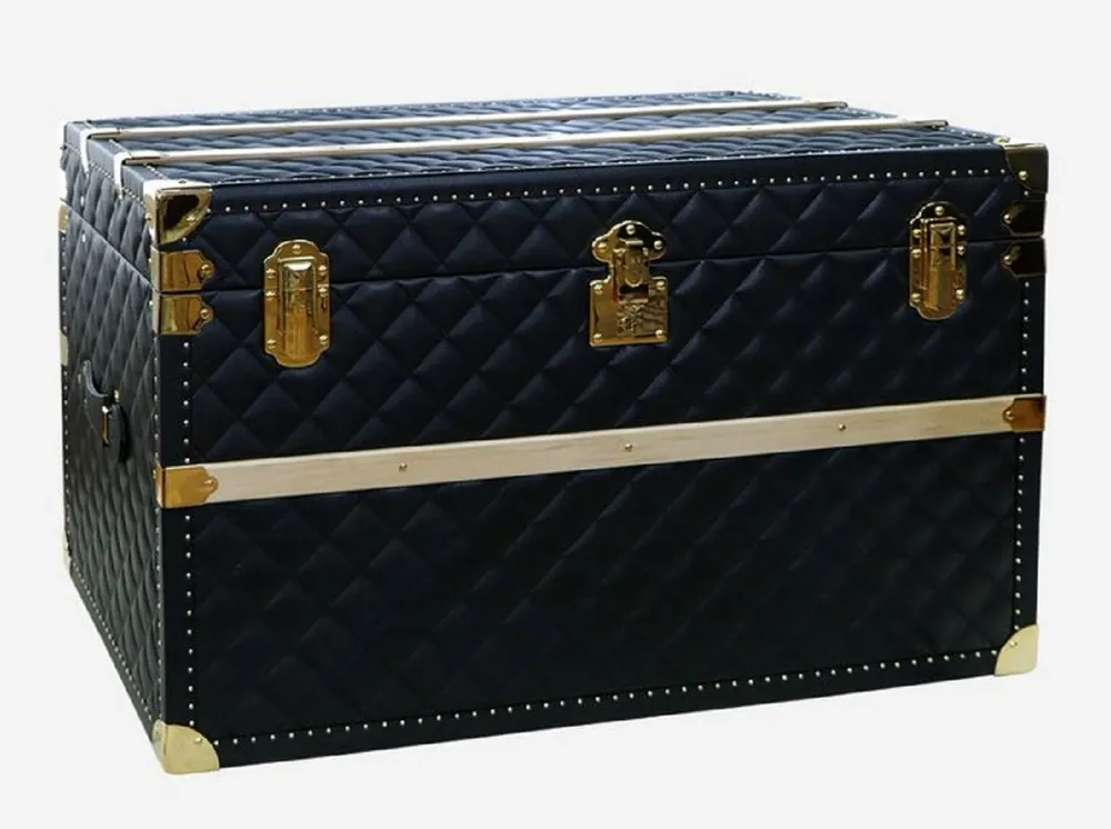 Meistverkauft Casa Padrino valise de luxe en cuir véritable noir / or 100 cm - Fabriquée en Italie