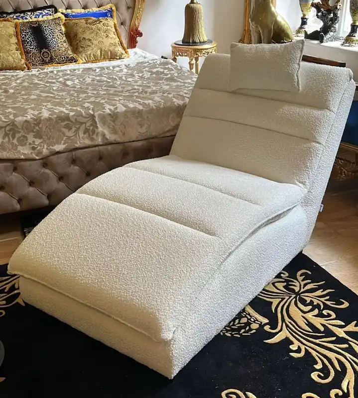 Casa Padrino chaise longue de luxe avec coussin de tête blanc 170 cm Jetzt Bestellen