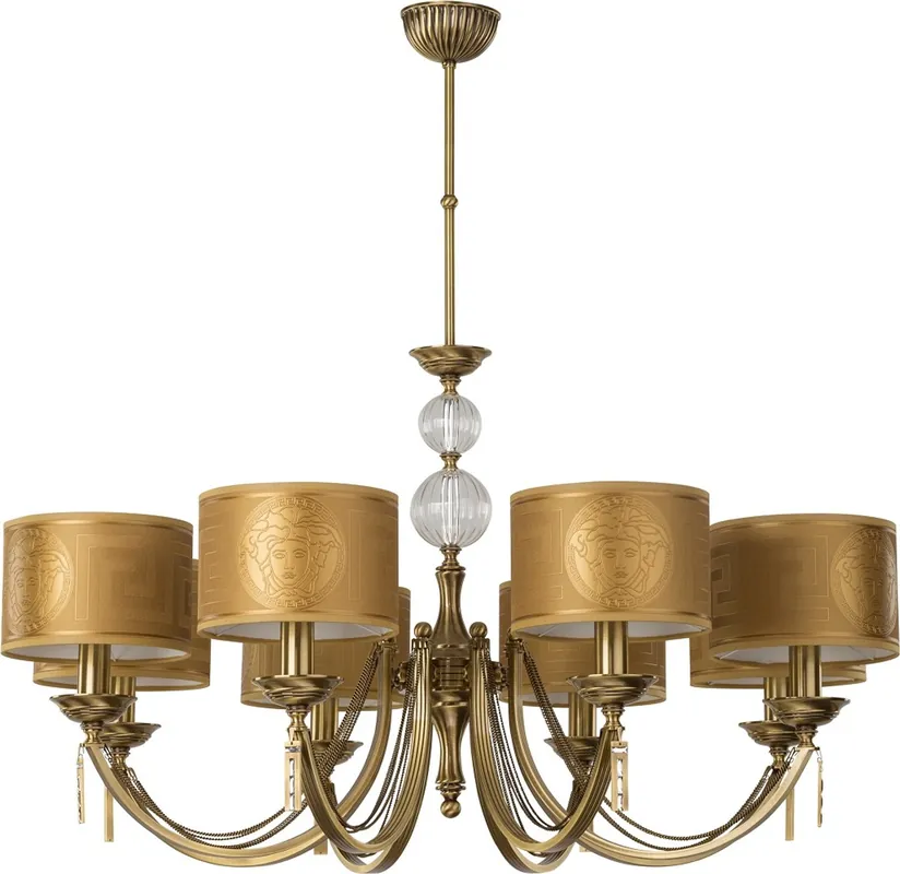 Casa Padrino lustre baroque de luxe laiton avec patine / or Ø 87 cm Neuheit