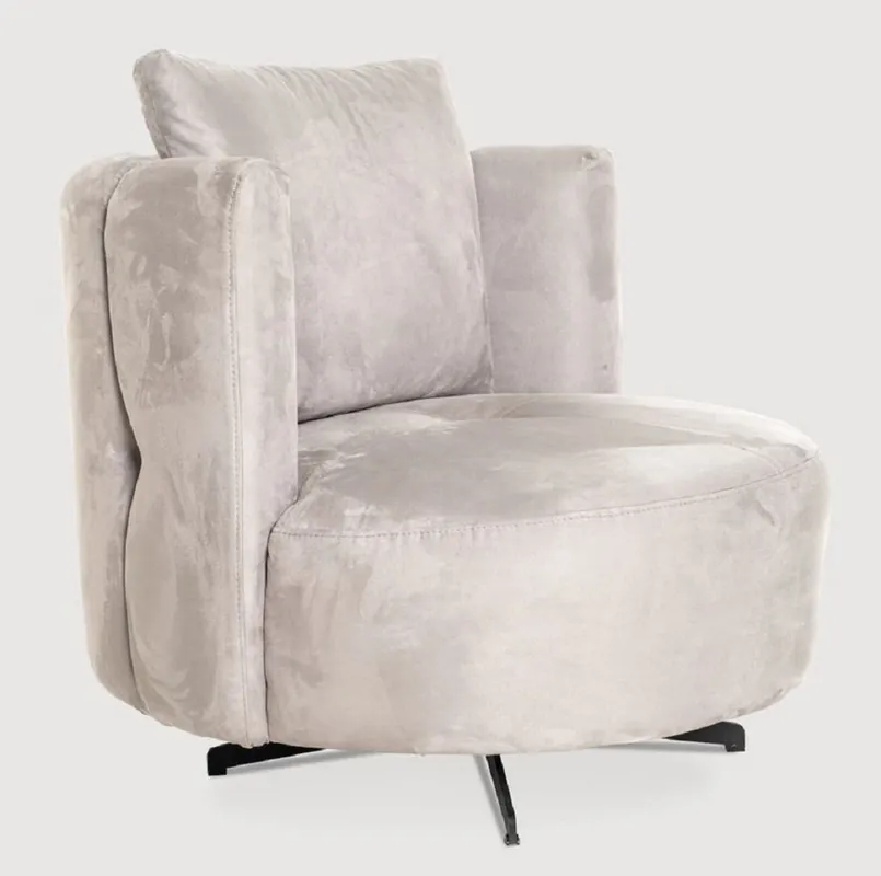 Casa Padrino fauteuil pivotant de luxe gris 85 x 80 x H. 75 cm Direkt Vom Hersteller