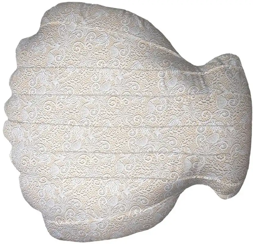 Casa Padrino pouf de luxe coquillage de mer beige / blanc 150 cm Saisonangebot