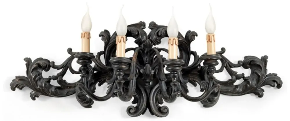 Casa Padrino applique murale baroque de luxe noir antique 91 cm - Fabriquée en Italie Solange Der Vorrat Reicht