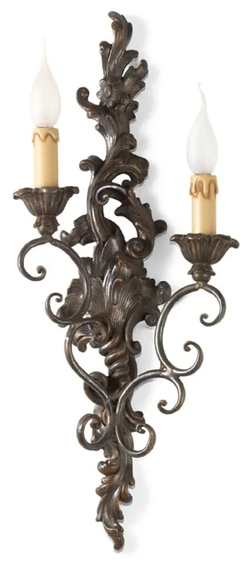 Casa Padrino applique murale double baroque de luxe gris antiguo H. 60 cm - Fabriquée en Italie Abverkauf