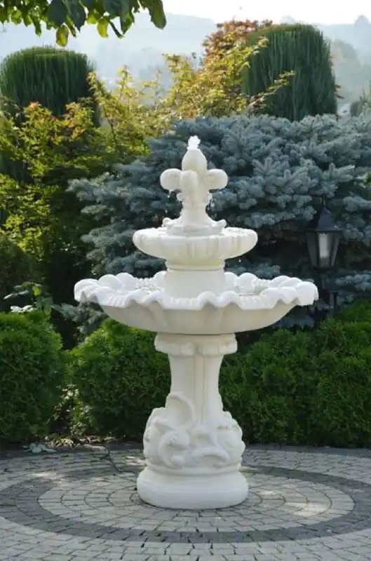Super-Preis Casa Padrino Fontaine Baroque Blanc Ø 100 x H. 146 cm