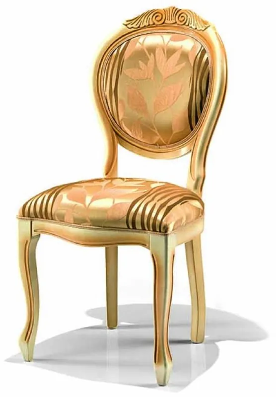 Casa Padrino Chaise de Salle à Manger Baroque de Luxe Or / Ivoire / Beige H. 102 cm - Fabriquée en Italie Sichere Zahlung