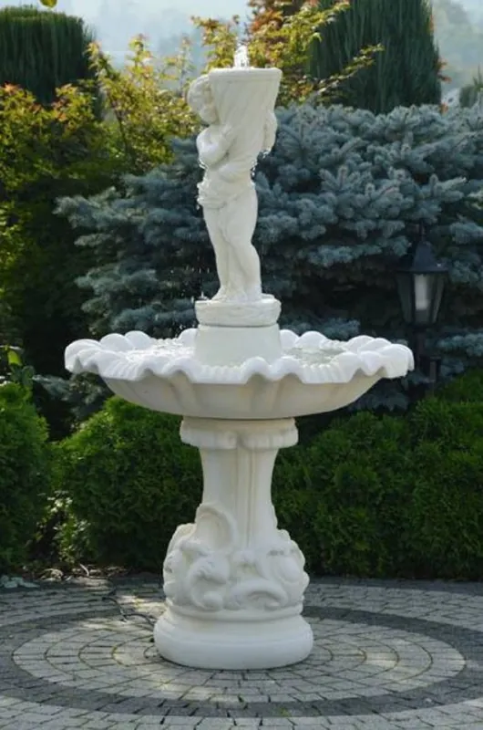 Rabatt Casa Padrino Fontaine Baroque Blanc Ø 100 x H. 167 cm