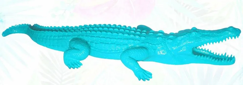 Casa Padrino sculpture décorative XXL crocodile bleu clair 320 cm Letzte Chance