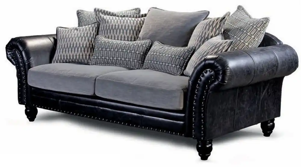 Casa Padrino canapé 4 places de luxe en cuir véritable noir vintage / gris 274 cm Jetzt Kaufen