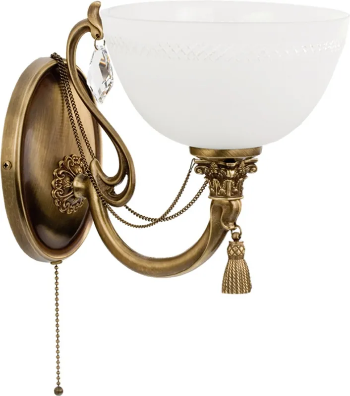 Preisreduziert Casa Padrino applique murale de luxe baroque en cristal laiton avec patine / blanc H. 25 cm