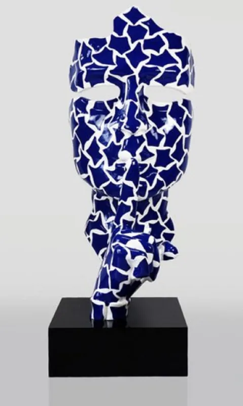 Nur Heute Casa Padrino sculpture décorative XXL bleu / blanc / noir H. 190 cm
