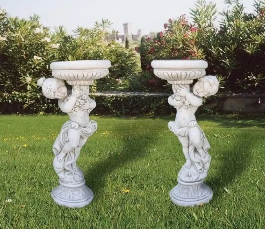 Casa Padrino ensemble de pots de fleurs baroques de luxe gris H. 115 cm - Fabriqué en Italie Letzte Chance