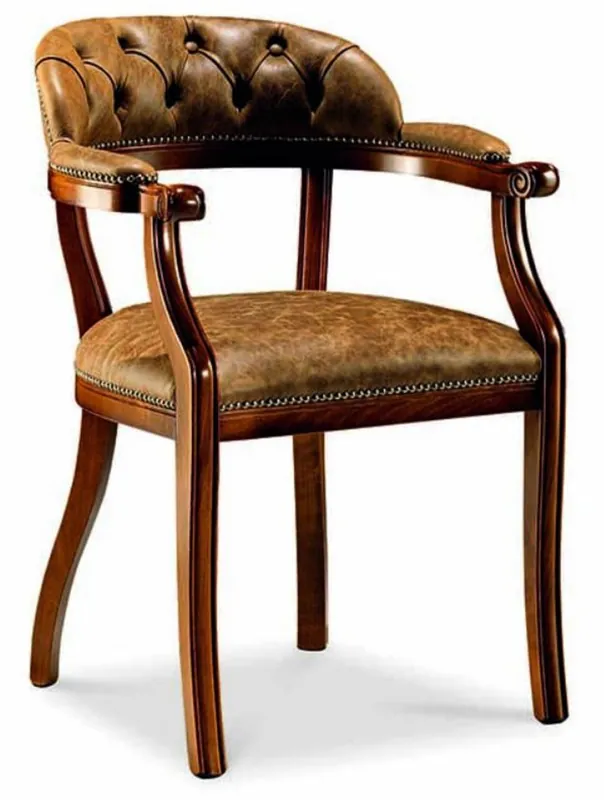 Casa Padrino Chaise de Salle à Manger Baroque de Luxe avec Accoudoirs Marron - Meubles Baroques Italiens Sonderaktion