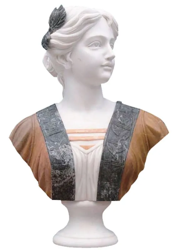 Online Kaufen Casa Padrino buste décoratif baroque de luxe en marbre dame blanc / marron / noir H. 60 cm