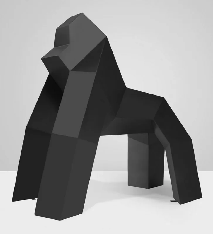 Letzte Chance Casa Padrino sculpture décorative XXL gorille noir 175 x H. 170 cm