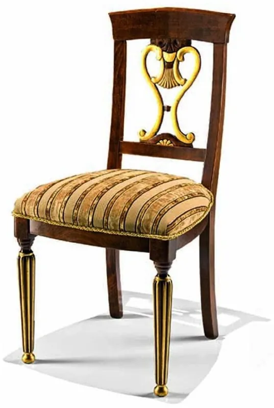 Casa Padrino chaise de salle à manger baroque de luxe marron / or - Meubles Baroques - Fabriquée en Italie Knallerangebot