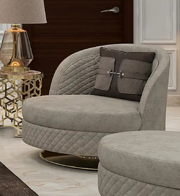 Casa Padrino fauteuil de salon & hôtel de luxe gris / or 85 x 82 x H. 80 cm Markenprodukt