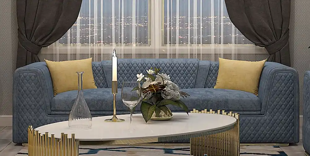 Knallerangebot Casa Padrino Canapé de Salon et Hôtel de Luxe Bleu / Or 260 cm