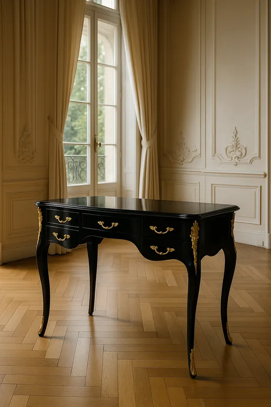 Casa Padrino secrétaire baroque avec 5 tiroirs noir / or - Meubles de bureau baroque Saisonangebot
