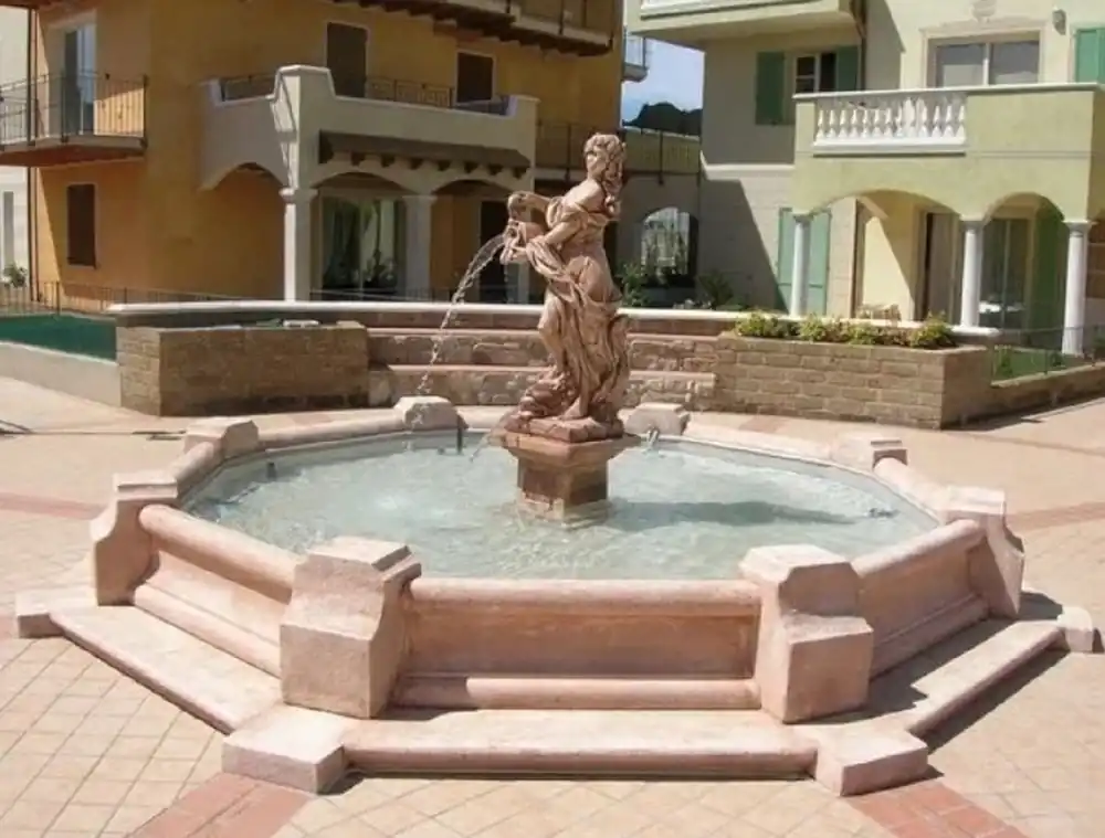 Direkt Vom Hersteller Casa Padrino fontaine décorative de jardin baroque marron Ø 482 x H. 200 cm - Fabriqué en Italie
