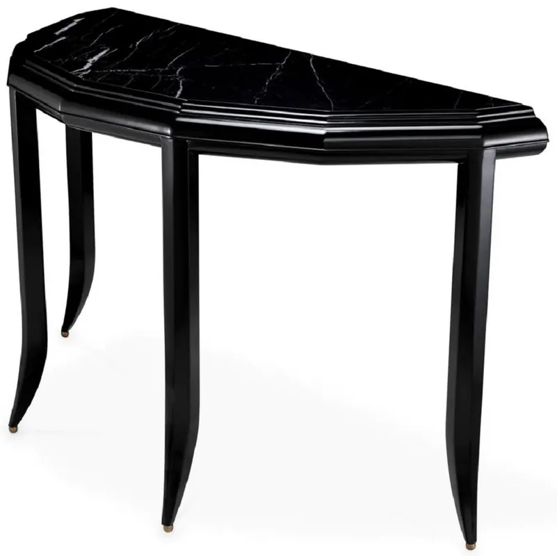 Casa Padrino console de luxe en acajou avec dessus en marbre noir 128 cm - Meubles de luxe Jetzt Kaufen