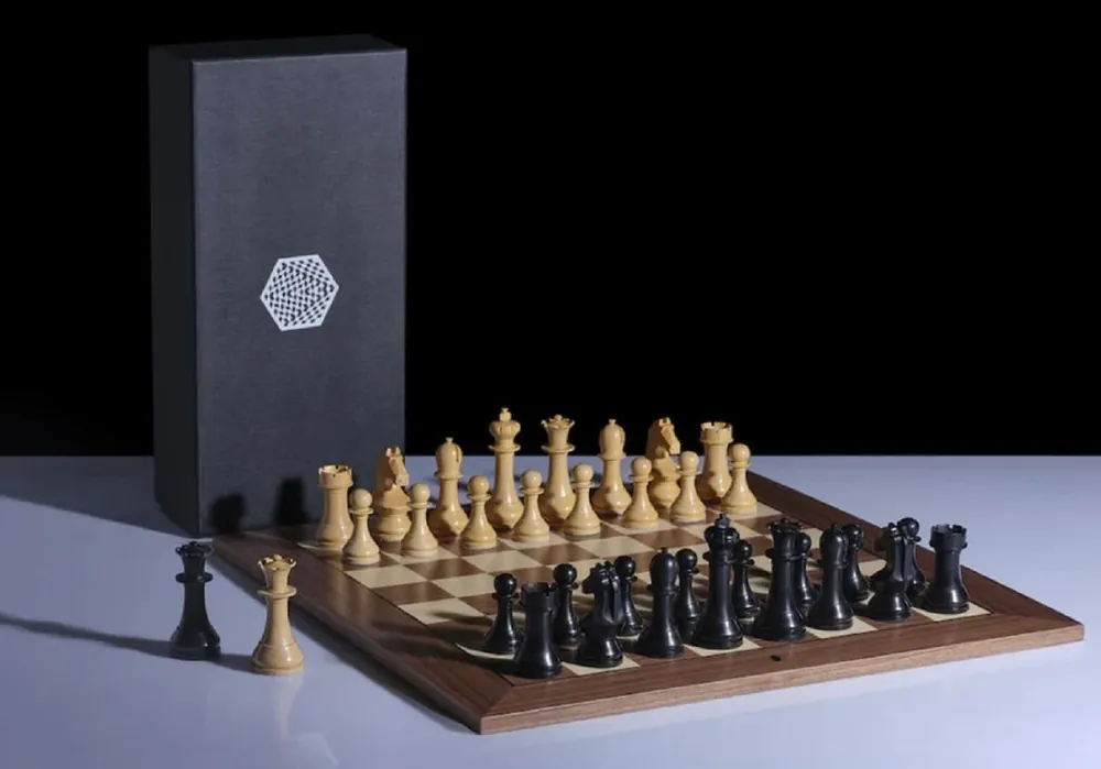Preiswert Casa Padrino ensemble de jeu d'échecs de luxe 50 x 50 cm - échiquier en bois avec pièces d'échecs