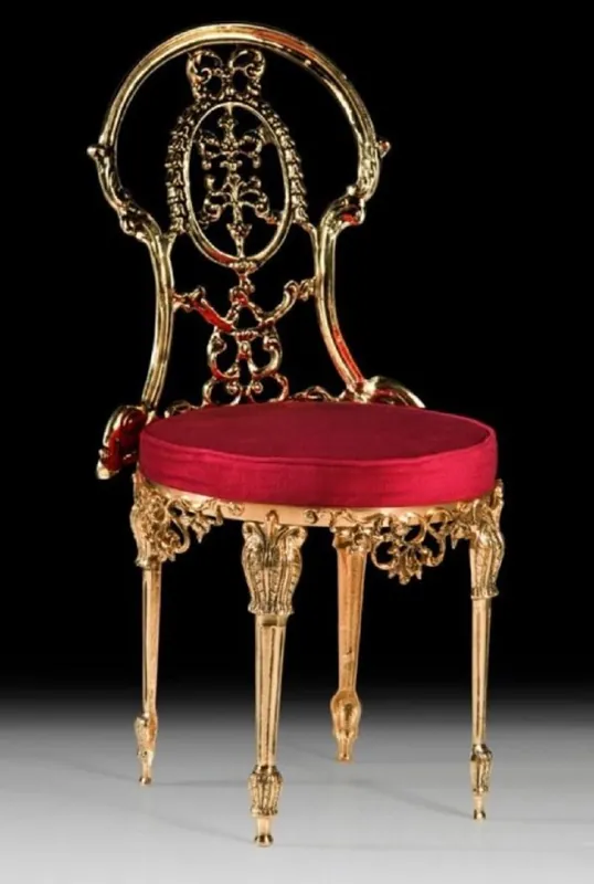 Jetzt Kaufen Casa Padrino chaise de salle à manger baroque de luxe bordeaux rouge / or H. 86 cm - Meubles de salle à manger baroques