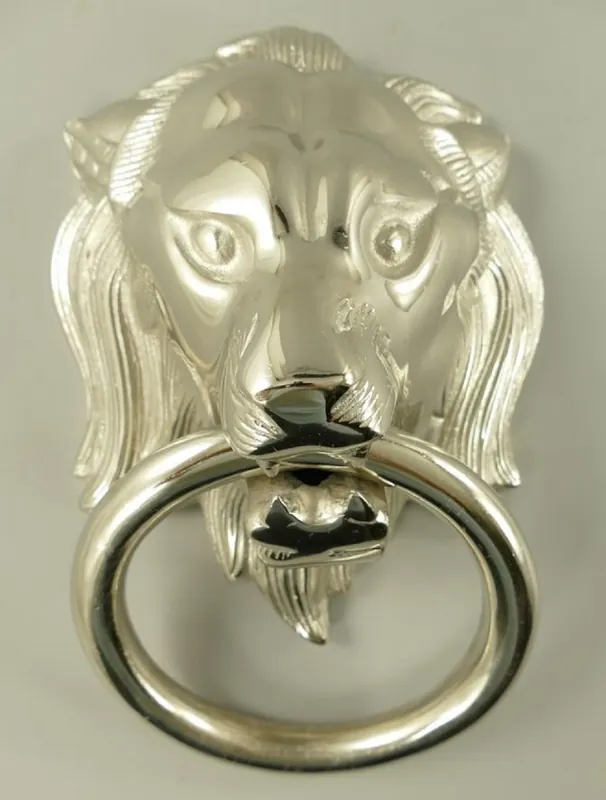 Sale Casa Padrino heurtoir de porte baroque en aluminium lion argent H. 33 cm - Accessoires de décoration baroques