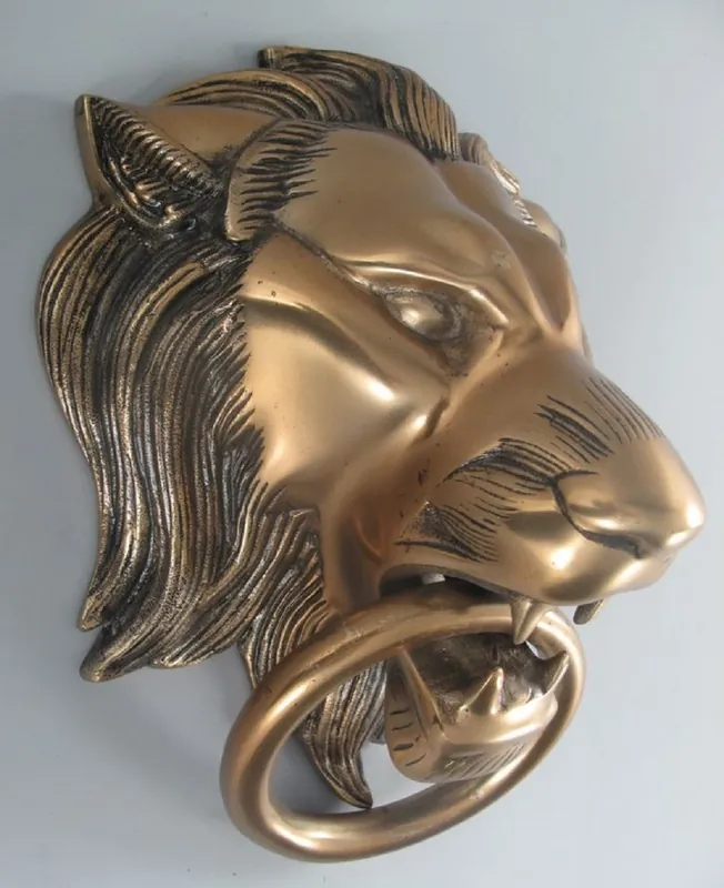 Nur Heute Casa Padrino heurtoir de porte baroque en aluminium lion bronze H. 40 cm - Accessoires de décoration baroques