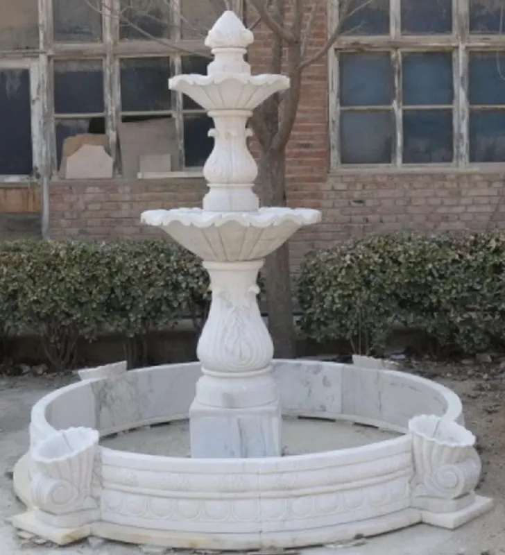 Sichere Zahlung Casa Padrino fontaine baroque de luxe en marbre blanc Ø 245 x H. 210 cm