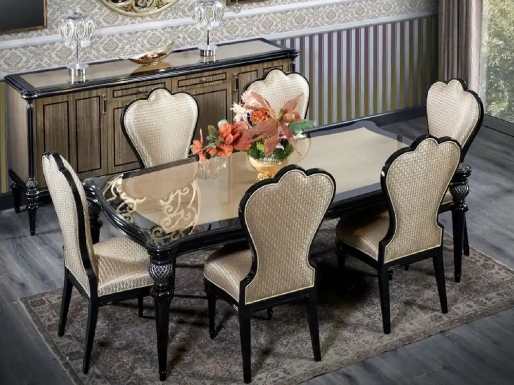 Preis Gesenkt Casa Padrino ensemble de salle à manger baroque de luxe or / noir - Meubles de salle à manger baroques faits main