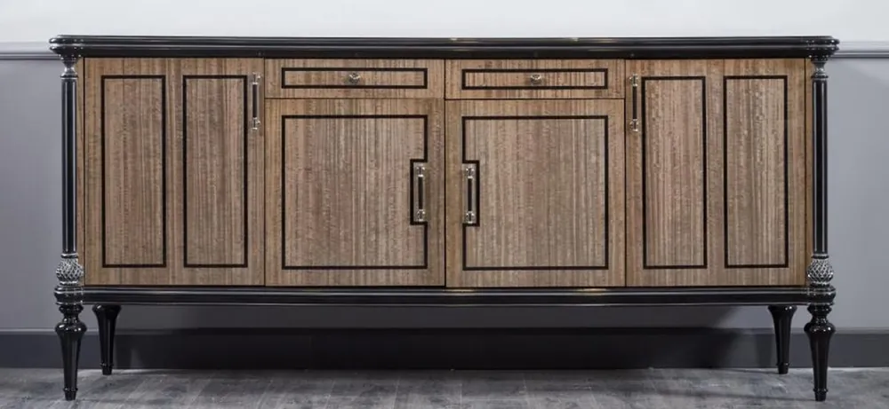 Aktuell Casa Padrino buffet baroque de luxe marron / noir 228 cm - Meubles baroques