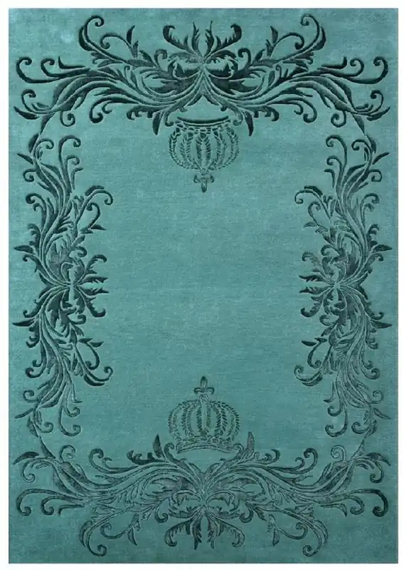 Pompöös by Casa Padrino tapis baroque de luxe couronne par Harald Glööckler vert - Différentes Tailles Letzte Chance