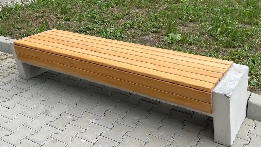 Casa Padrino banc de parc - banc de ville naturel / gris 200 cm Garantierte Lieferung